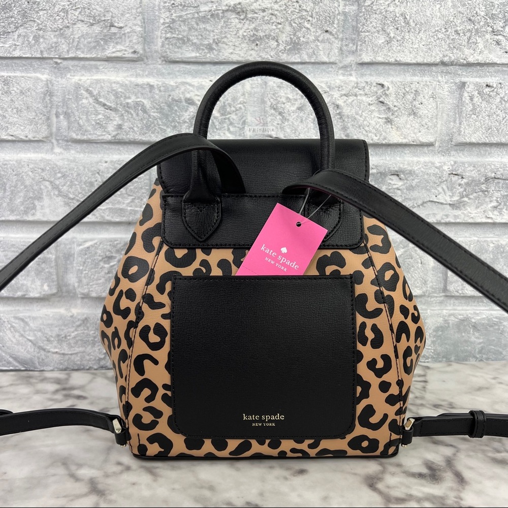 Kate Spade Graphic Leopard Print Adel Backpack - Picture 5 of 10